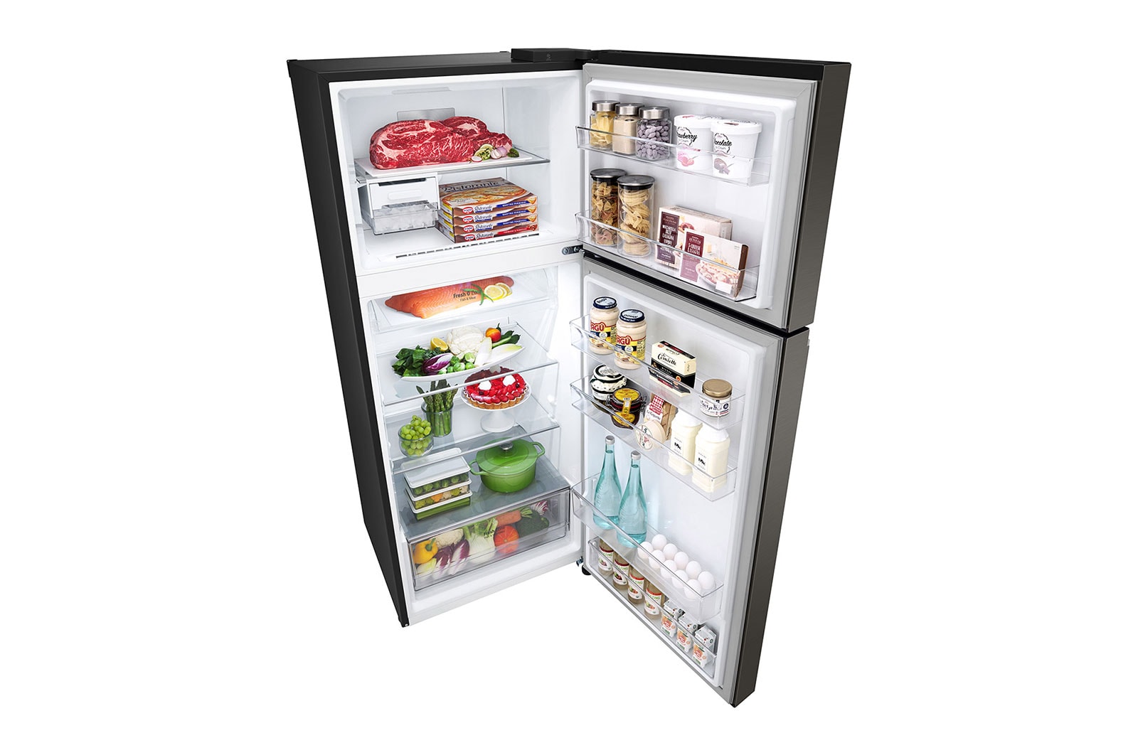 LG 395 L Top Freezer with Inverter Compressor in Black Steel, GT-B3952BL