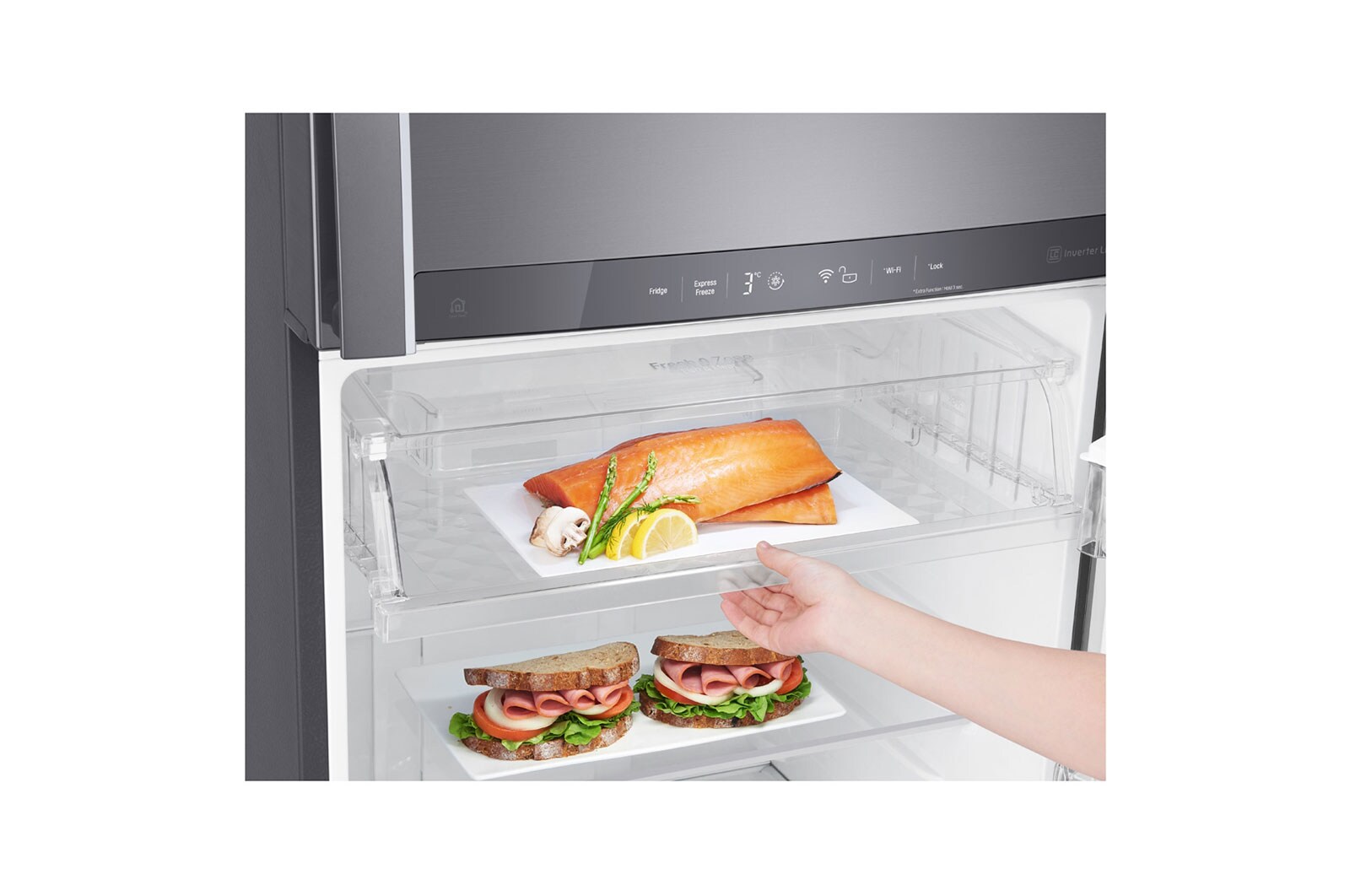 LG 438L Top Freezer with Inverter Linear Compressor in Platinum Silver, GT-B4387PZ