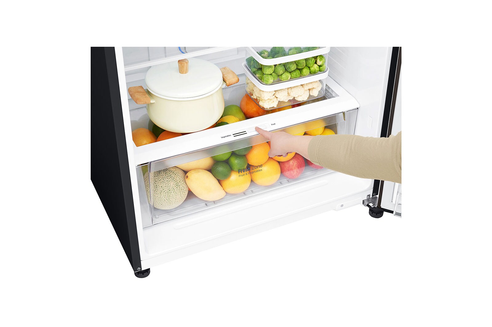 LG 478 L Top Freezer with Inverter Compressor in Black Steel, GT-F4781BL