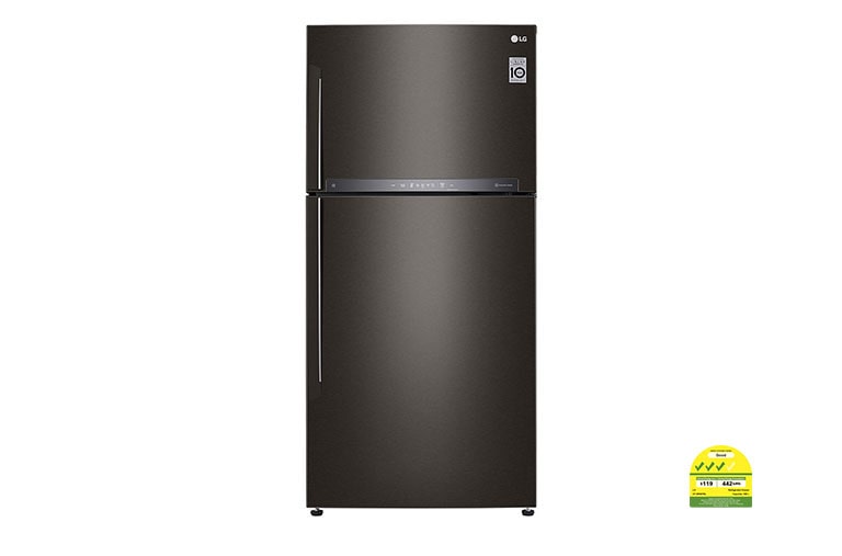 592L Top Freezer with Multi Air Flow in Black Steel LG SG