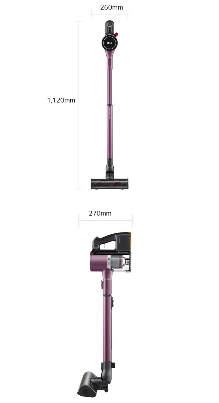 specifications of LG CordZero® A9Kompressor Cordless Handstick