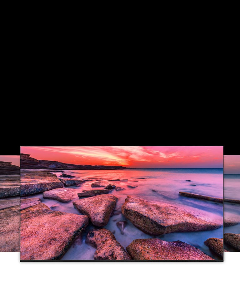 TV screen showing the wide view of nature