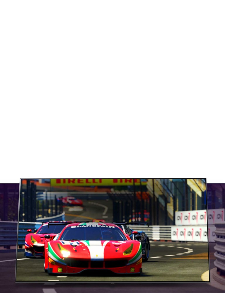 Large TV screen showing the top view of nature