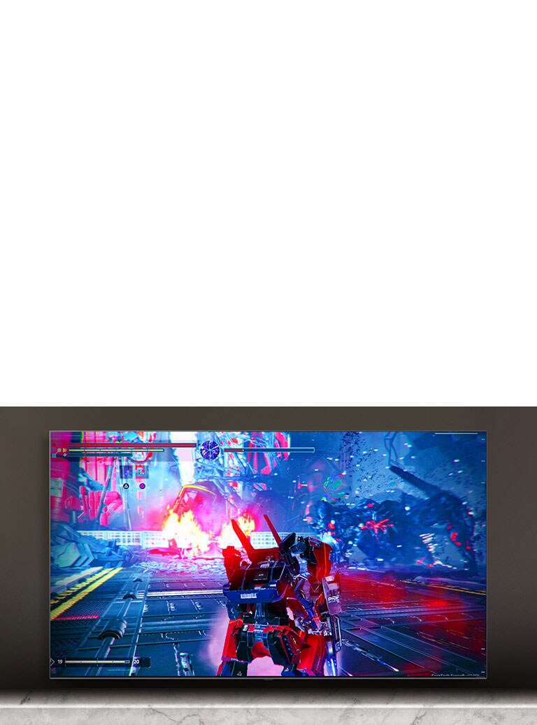 TV screen showing the scene of the battle game.