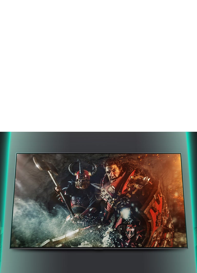 TV screen showing the scene of the battle game.