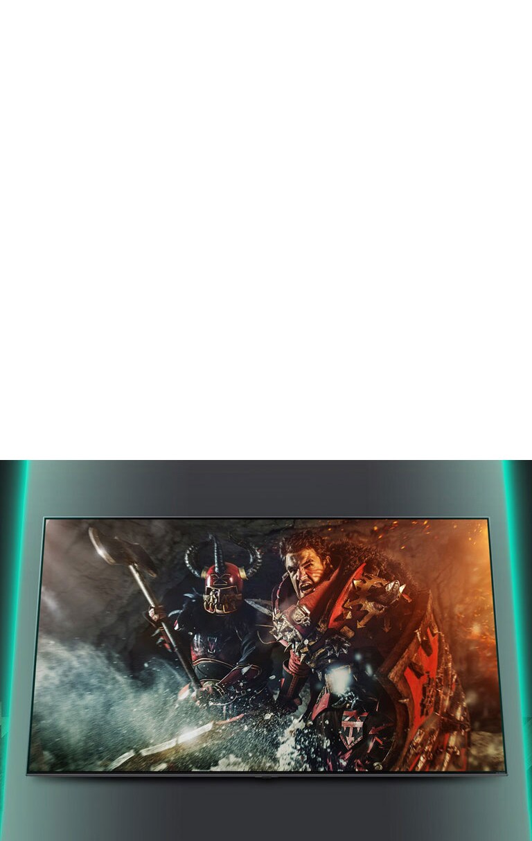 TV screen showing the scene of the battle game.