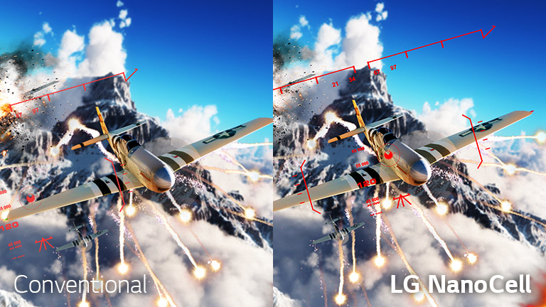 A scene of a battle game with the plane