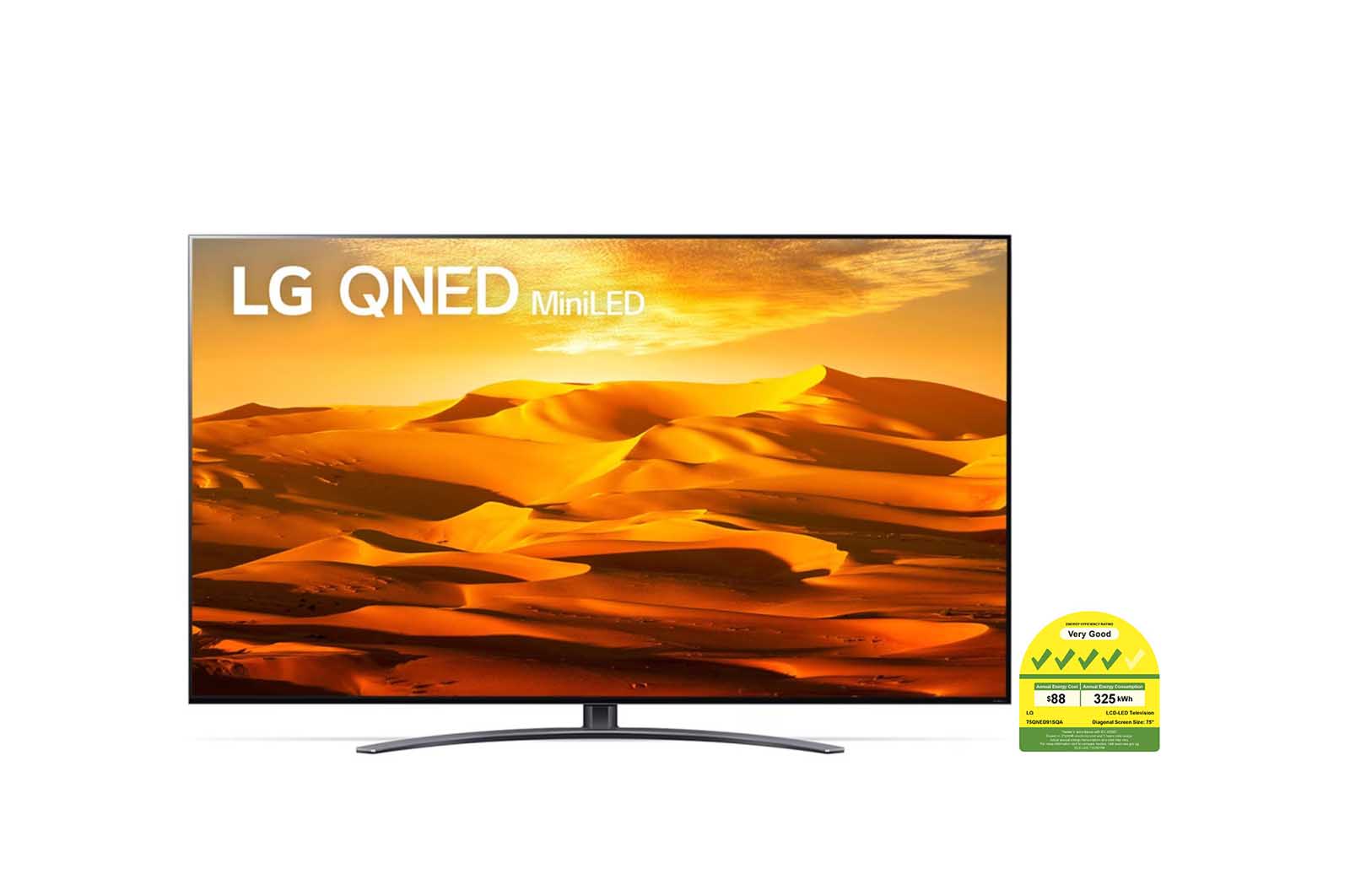 A front view of the LG QNED TV