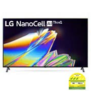 LG NANO95 65" NanoCell 8K TV, front view with infill image and logo, 65NANO95TNA