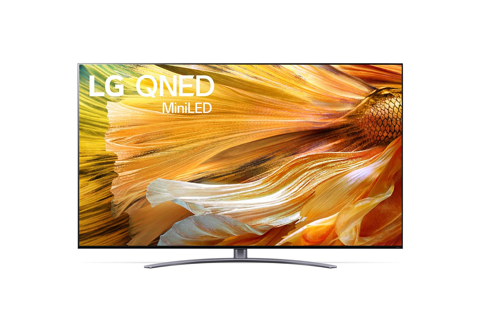 A front view of the LG QNED TV