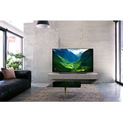Front view of 55” OLED 4K TV OLED55C8PTA