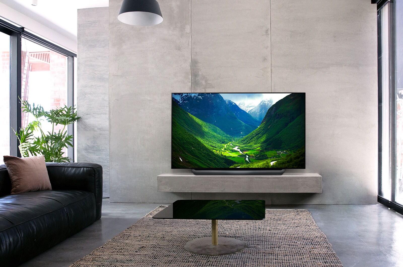 Front view of 55” OLED 4K TV OLED55C8PTA