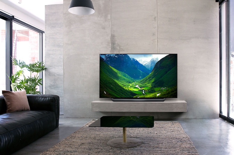 Front view of 55” OLED 4K TV OLED55C8PTA