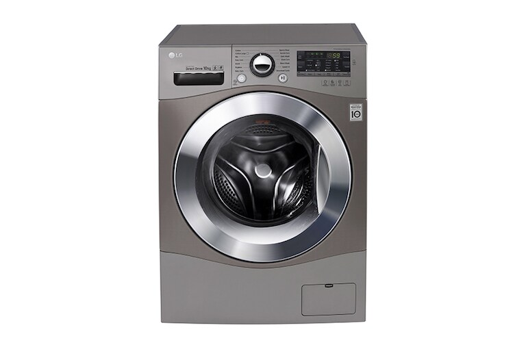 Front view of LG 10kg, 6 Motion Inverter Direct Drive Front Load Washing Machine F1410SPRE