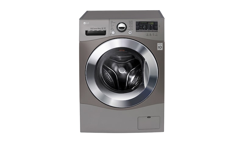 Front view of LG 10kg, 6 Motion Inverter Direct Drive Front Load Washing Machine F1410SPRE