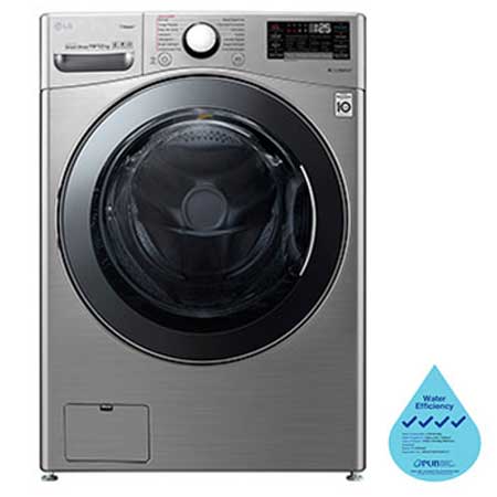 Front view - LG TWIN Load Washing Machine with 6 Motion Inverter Direct Drive, LG Washer Dryer, 19/12kg, in silver, F2719RVTV