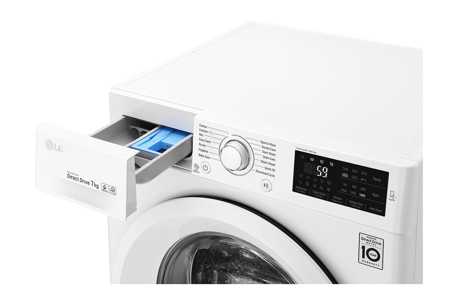 LG 7kg, 6 Motion Inverter Direct Drive Front Load Washing Machine, FC1270N5W