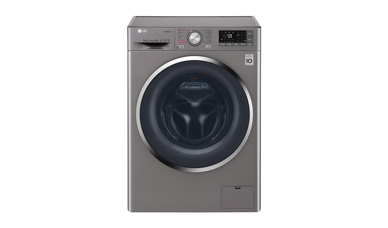 Front view of 8kg, Front Load Smart Washing Machine with 6 Motion Inverter Direct Drive FC1408S3E