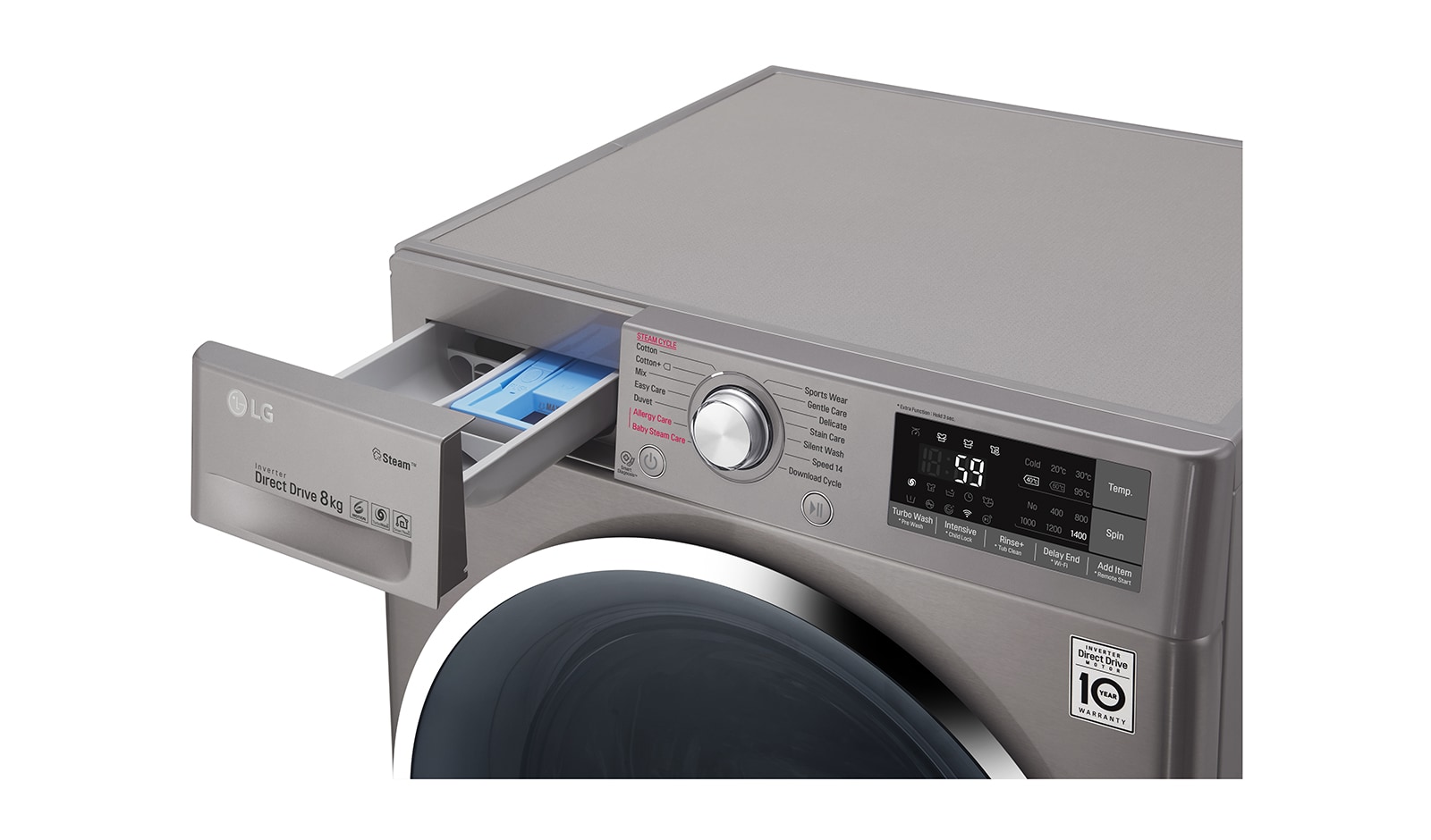 LG 8kg, Front Load Smart Washing Machine with 6 Motion Inverter Direct Drive, FC1408S3E