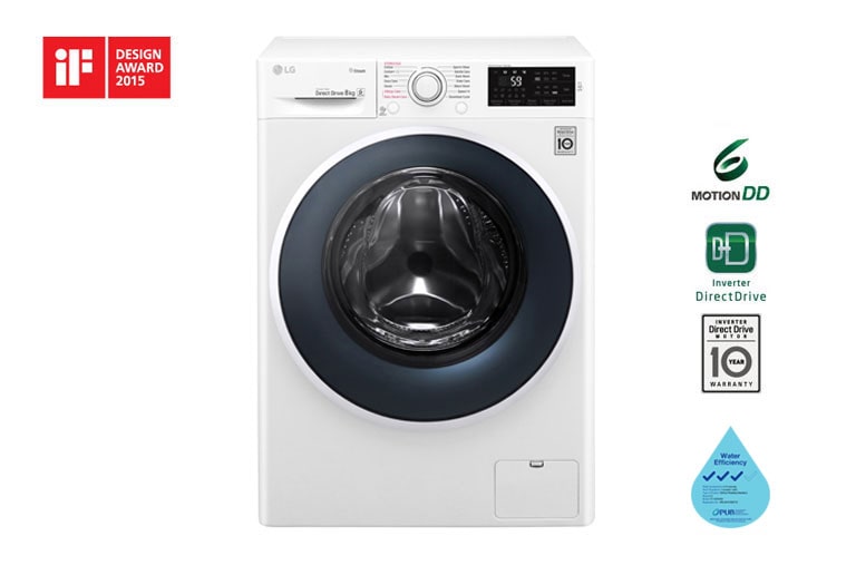 Front view of 8kg ,6 Motion Inverter Direct Drive Front Load Washing Machine FC1408S4W