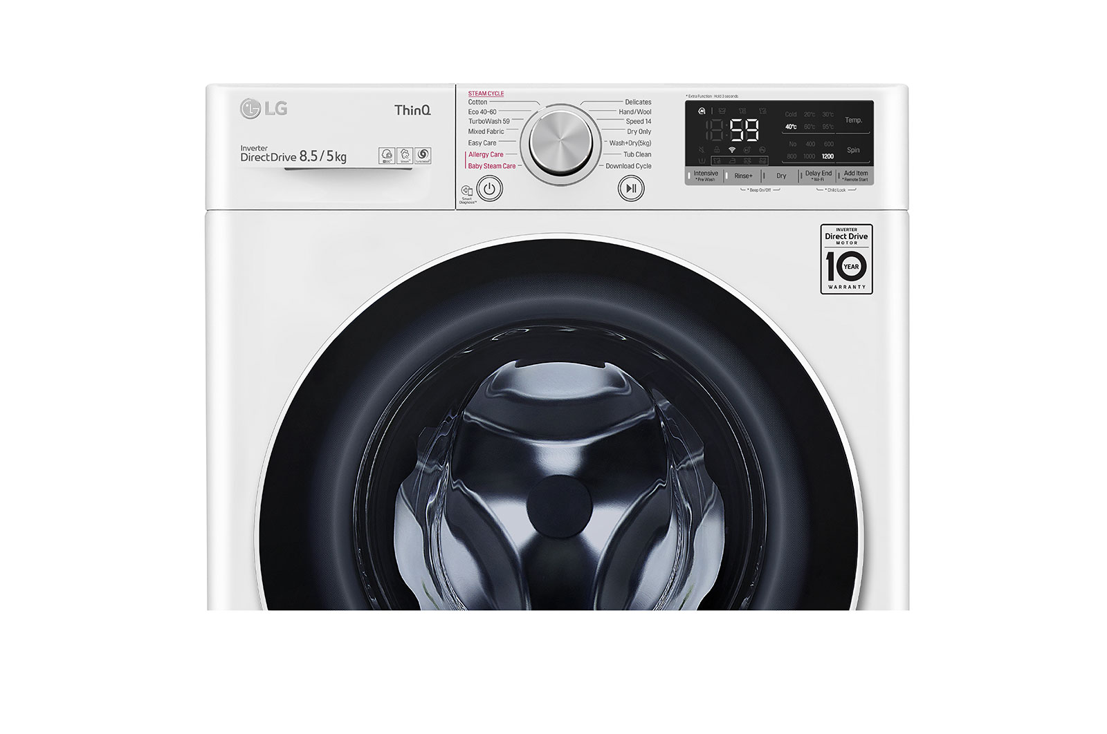 LG Front Load Washer Dryer with AI Direct Drive™, 8.5/5KG, FV1285H4W