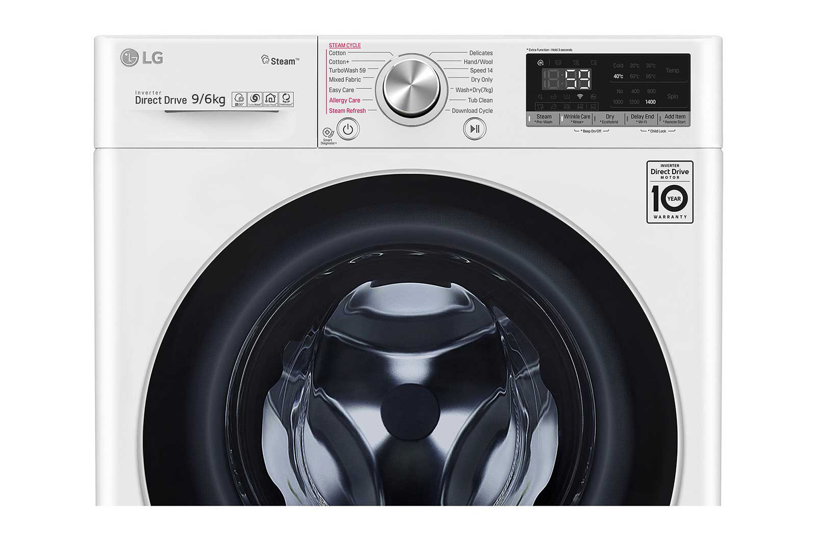 LG 9/6kg, AI Direct Drive Front Load Washer Dryer, FV1409H3W