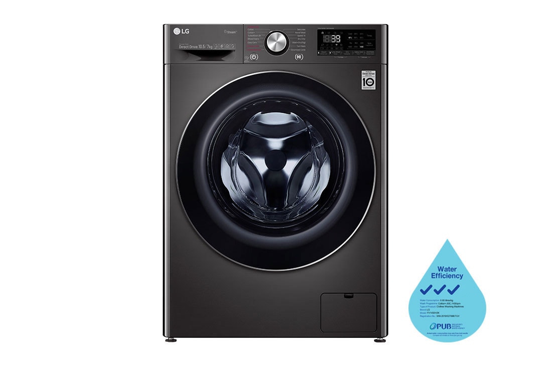 LG 10.5/7kg, AI Direct Drive Front Load Washer Dryer, FV1450H2K