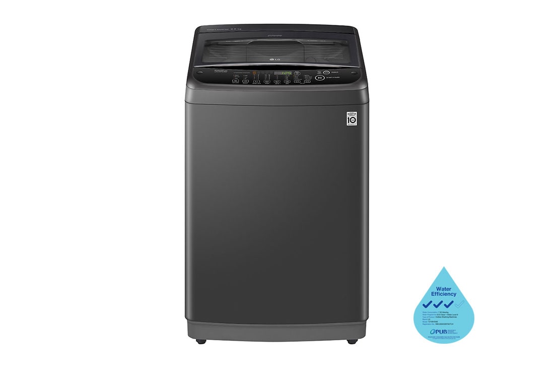 LG Smart Inverter Top Load Washing Machine, 9KG, Black, T2109VSAB