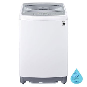 front viewFront view of LG Smart Inverter Top Load Washing Machine with TurboDrum and Smart Motion, 10KG, in white, T2310VSAW