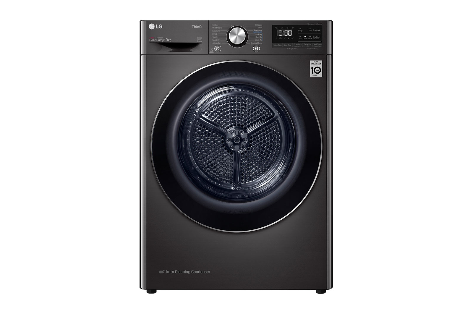 LG Dual Inverter Heat Pump™ Dryer, 9KG, Black, TD-H90VBD