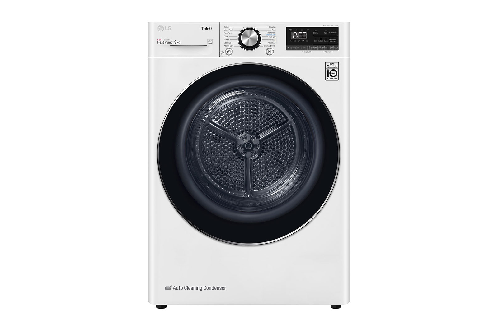 LG Dual Inverter Heat Pump™ Dryer, 9KG, White, TD-H90VWD