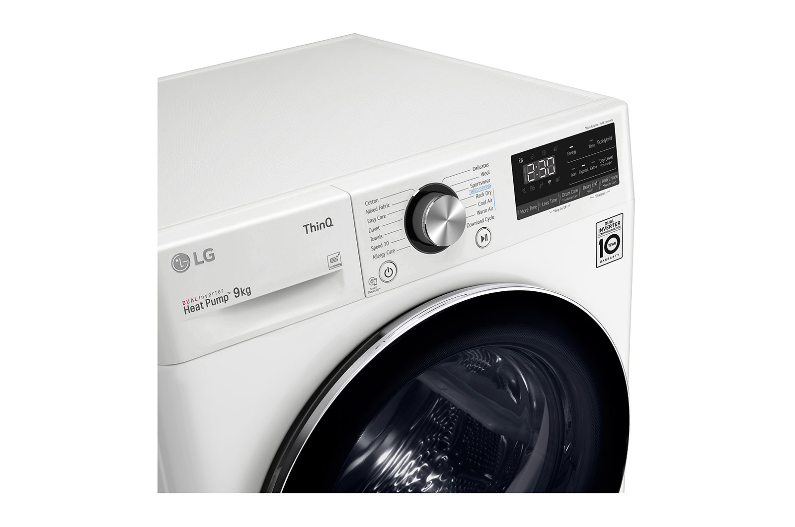 LG Dual Inverter Heat Pump™ Dryer, 9KG, White, TD-H90VWD