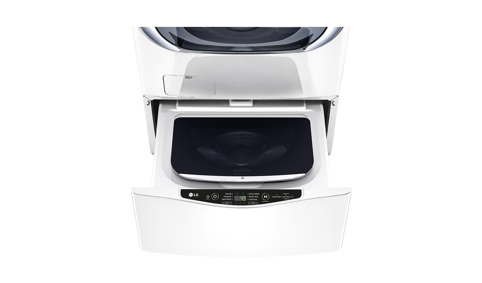 Front view of 2kg, TWIN Load Smart Washing Machine with Slim Inverter DD  TG2402NTWW