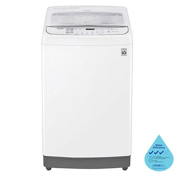 Front view of LG Top Load Washing Machine with TurboWash3D™ technology, 10KG, in white, TH2110DSAW