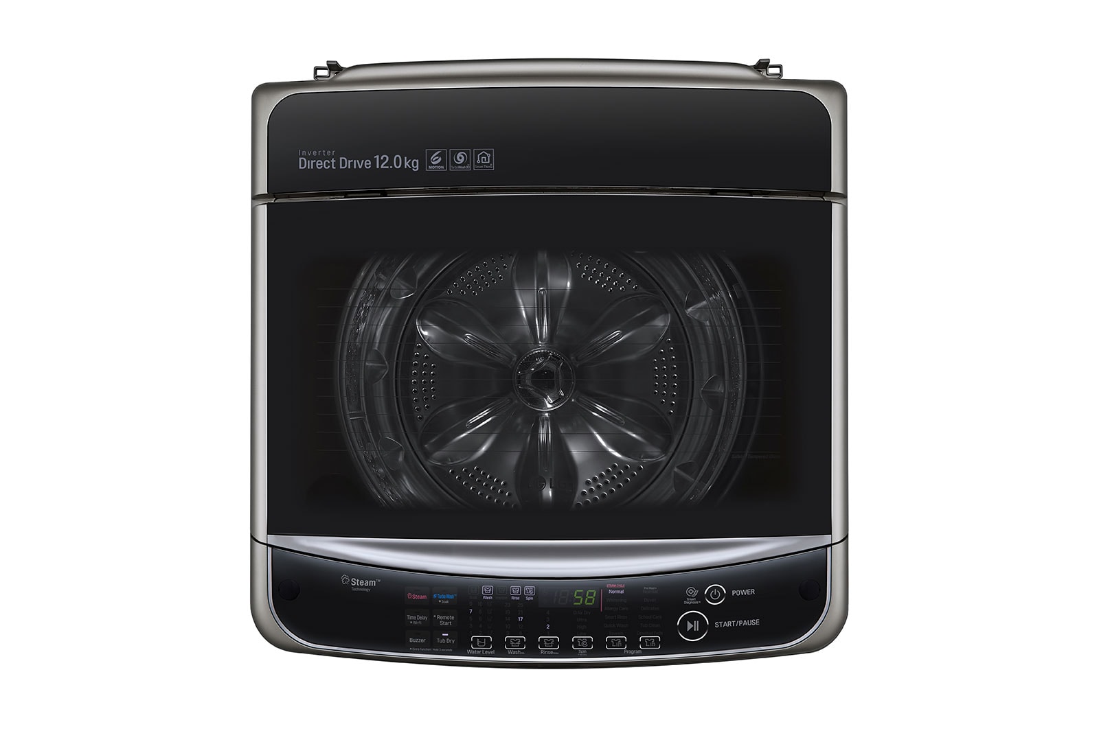 LG TurboWash3D™ Top Load Washing Machine, 12KG, Silver, TH2112SSAV
