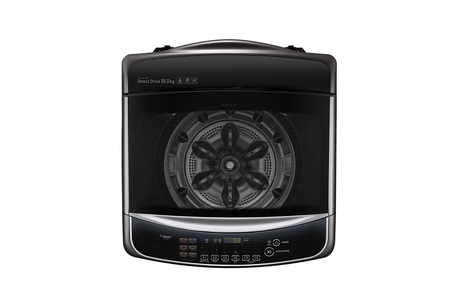 LG TurboWash3D™ Top Load Washing Machine, 17KG, Black, TH2517SSAK