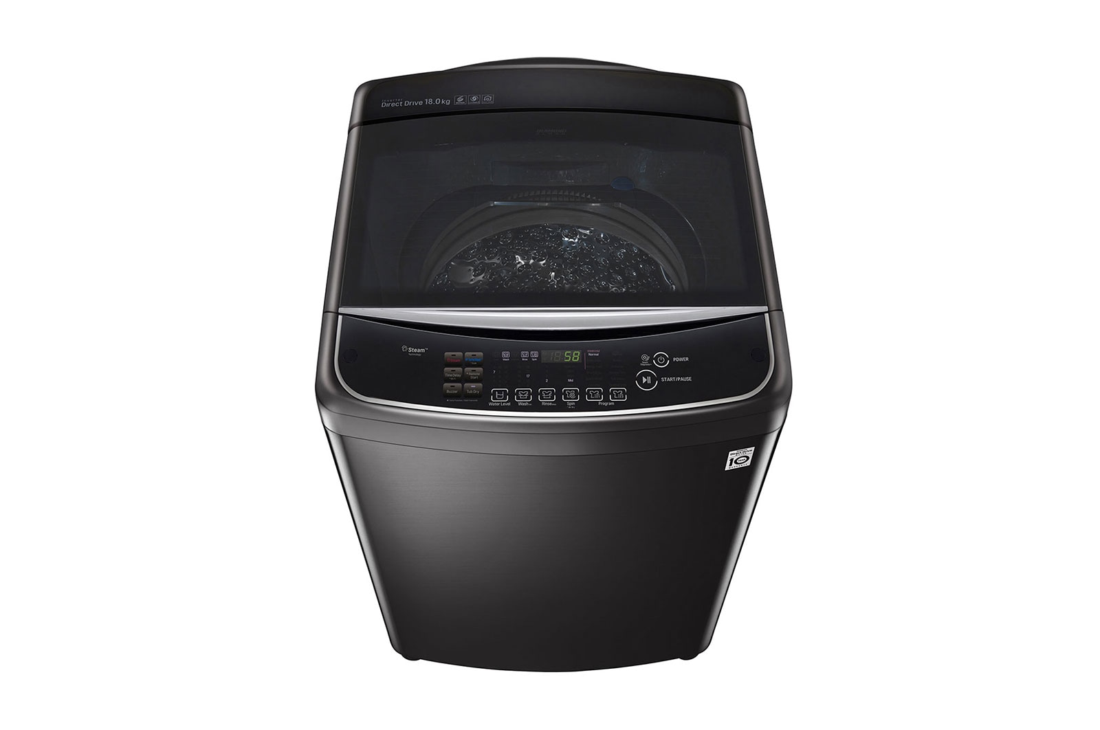 LG TurboWash3D™ Top Load Washing Machine, 17KG, Black, TH2517SSAK