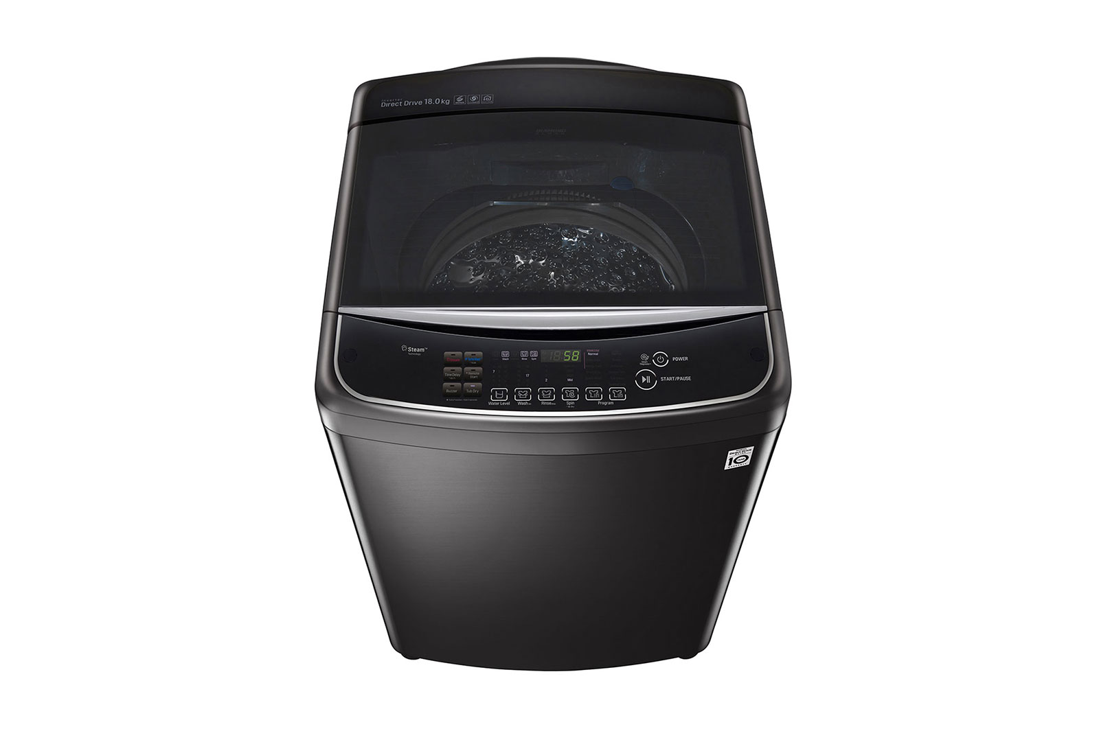 LG TurboWash3D™ Top Load Washing Machine, 17KG, Black, TH2517SSAK