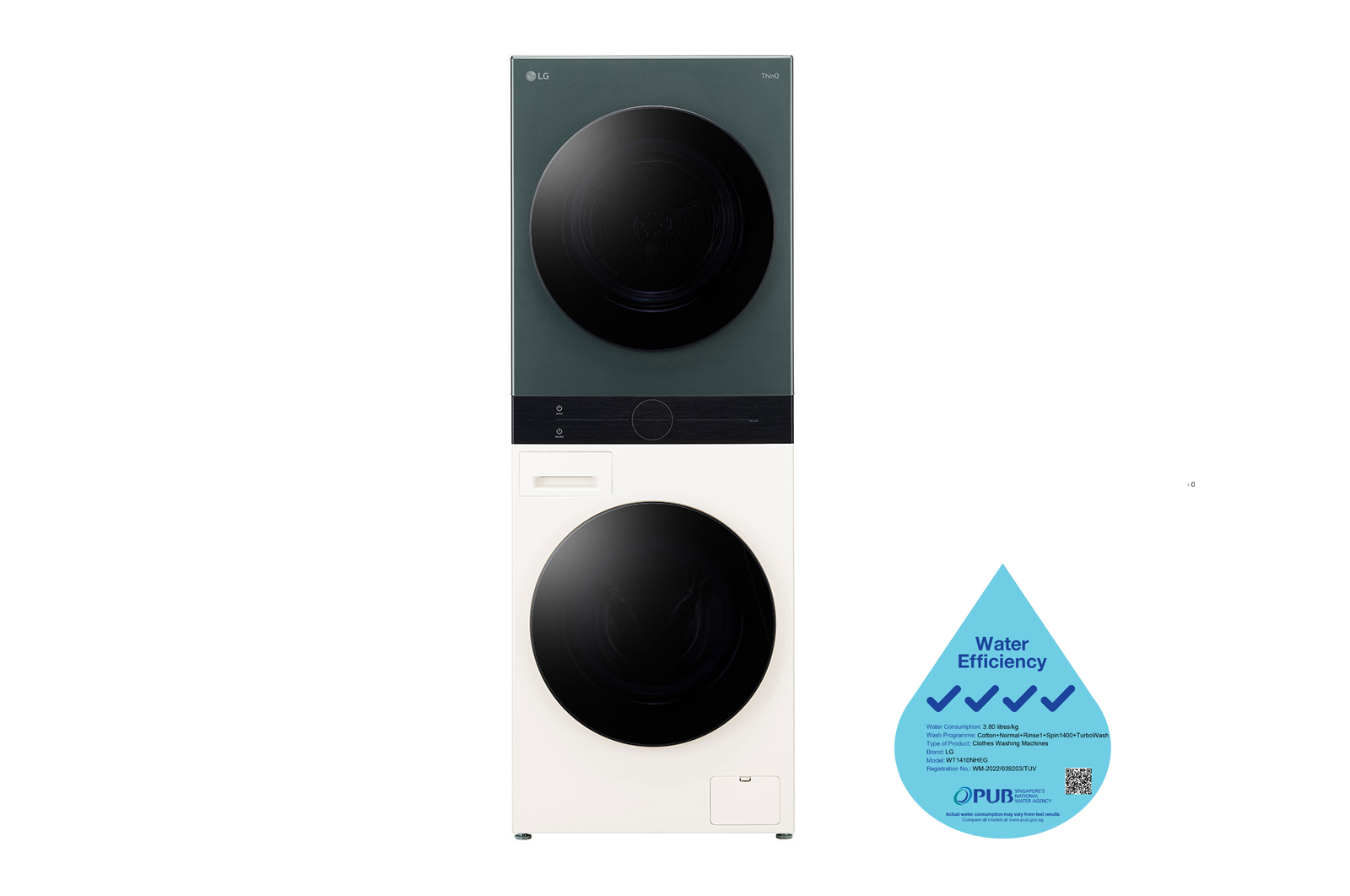 LG 14/10kg AI DD™ Front Load WashTower™, WT1410NHEG