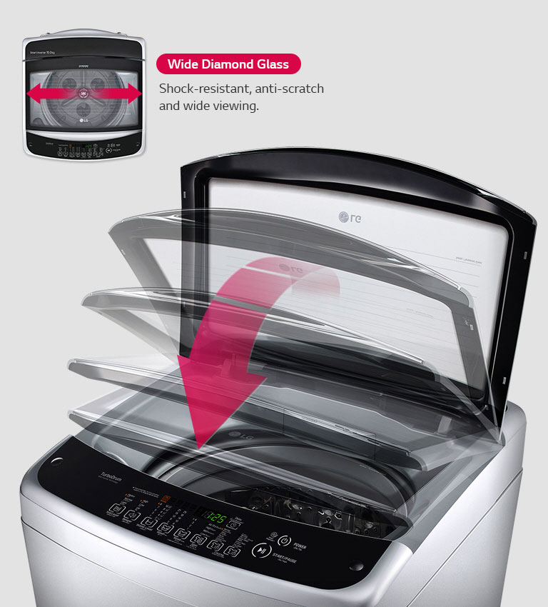 Lg top load washer outlet diamond glass