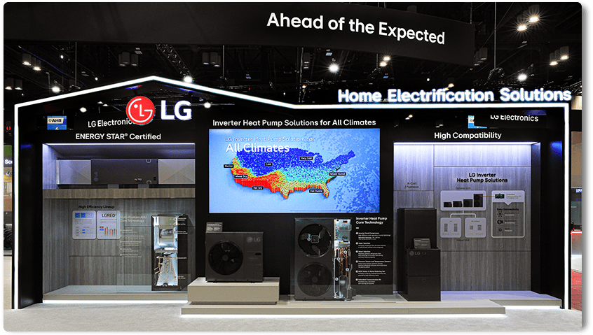 LG showcases ENERGY STAR inverter heat pump at AHR 2025, highlighting home electrification tech.