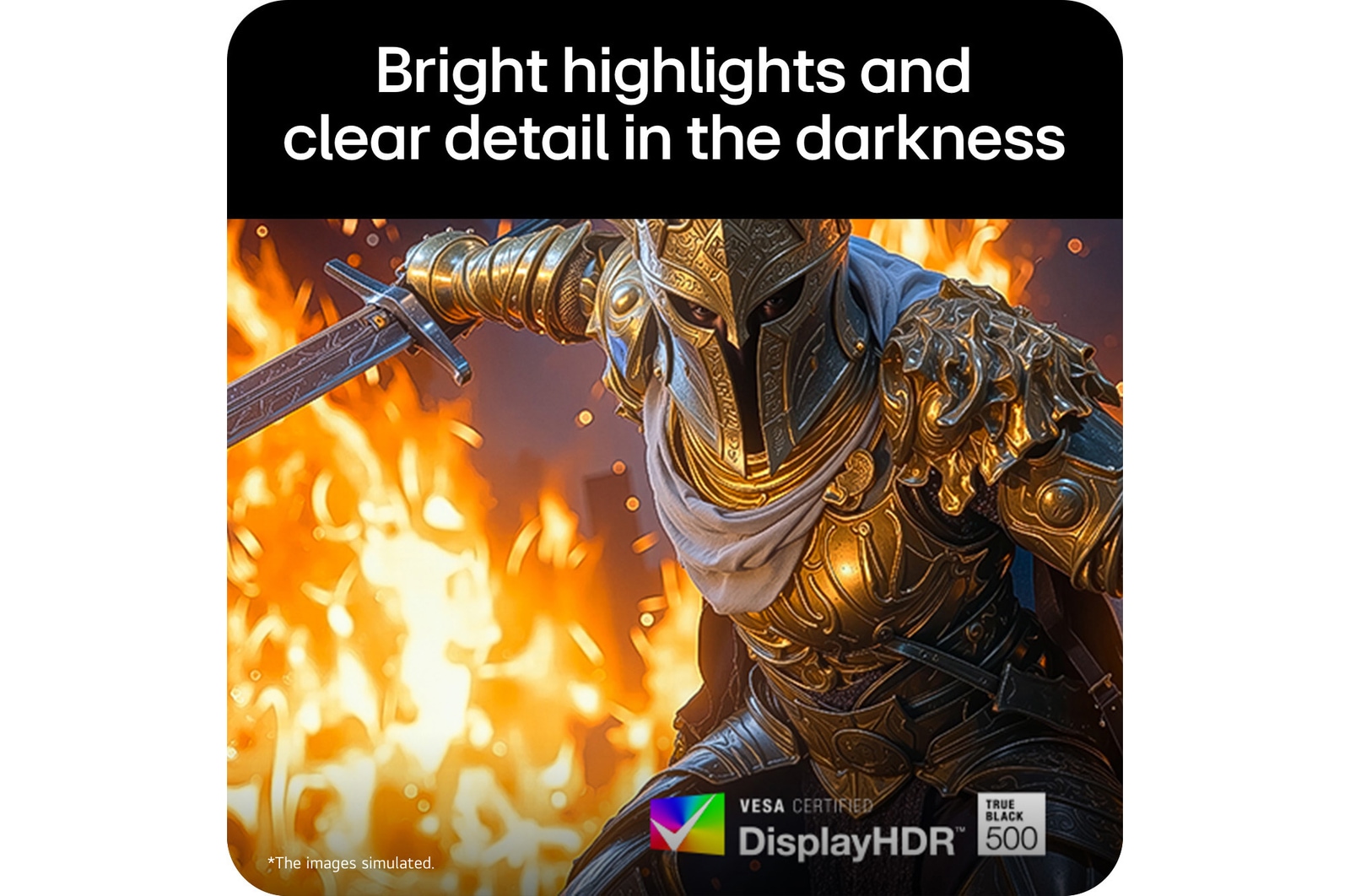 UltraGear gaming monitor (32GX870B) delivers bright highlights and detailed dark scenes with DisplayHDR 500 and 99.5% DCI-P3