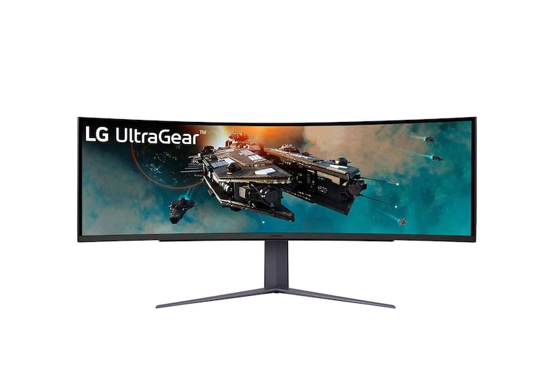 Front view of LG 49" UltraGear™ 32:9 Dual QHD Curved Gaming Monitor with 240Hz Refresh Rate 49GR85DC-B
