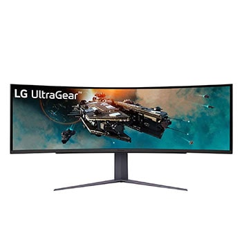 Front view of LG 49" UltraGear™ 32:9 Dual QHD Curved Gaming Monitor with 240Hz Refresh Rate 49GR85DC-B