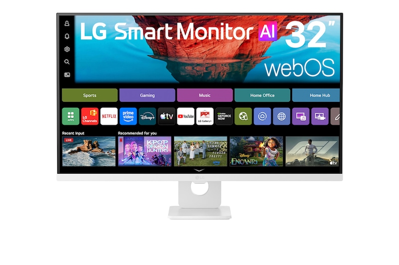 Front view of 31.5-inch LG Smart Monitor AI U7s, 4K UHD Monitor for Streaming with webOS 32U721SB-W