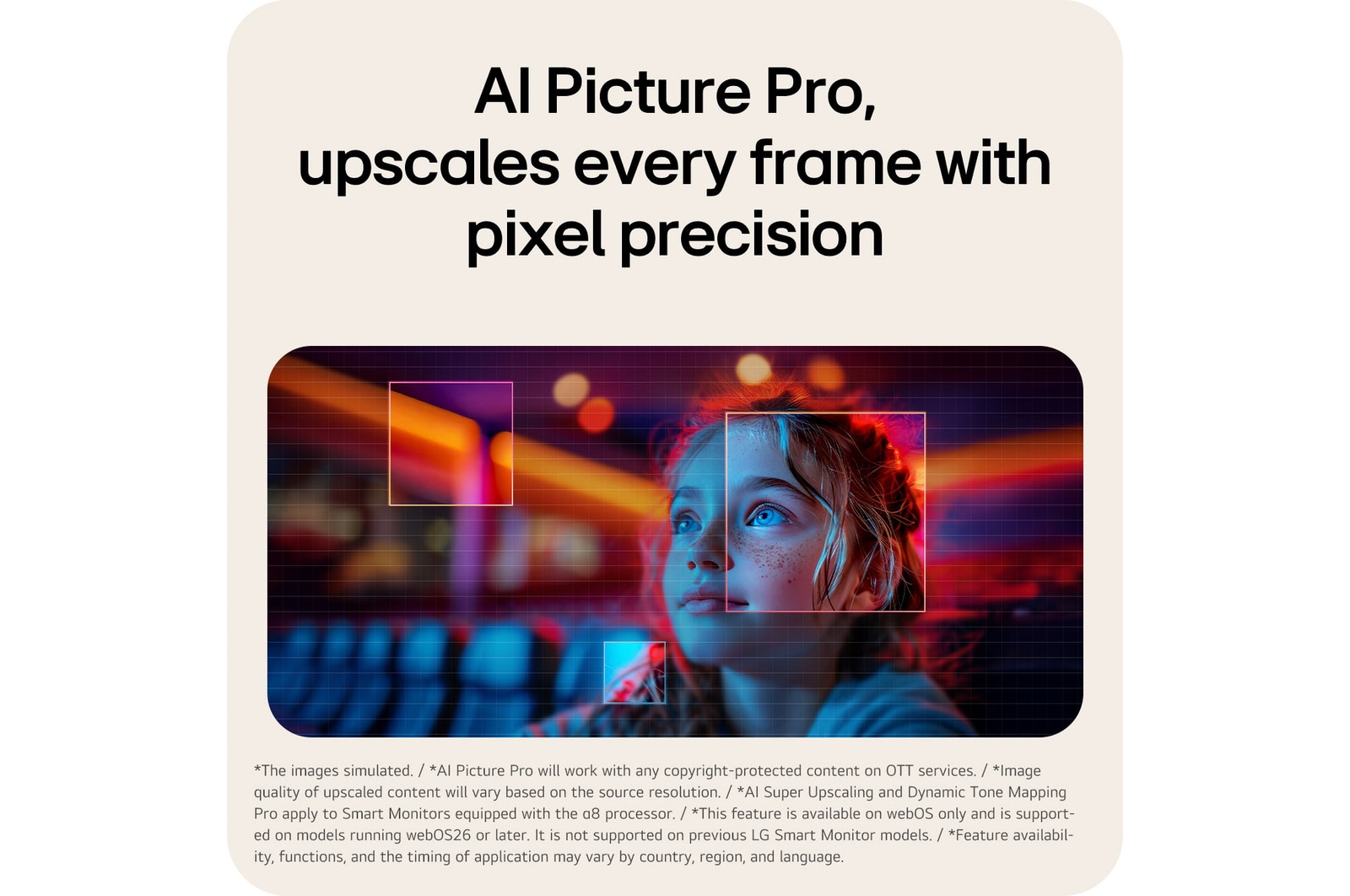 AI Picture Pro on LG Smart Monitor automatically balancing brightness and contrast for stable viewing.