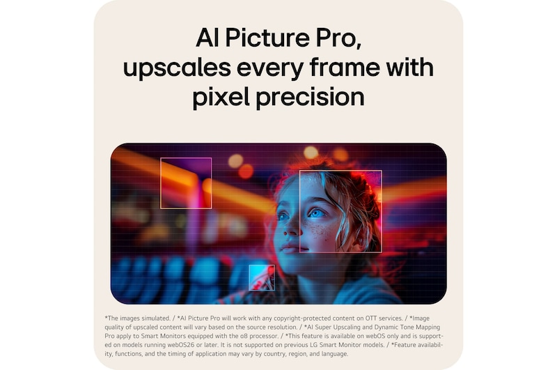 AI Picture Pro on LG Smart Monitor automatically balancing brightness and contrast for stable viewing.