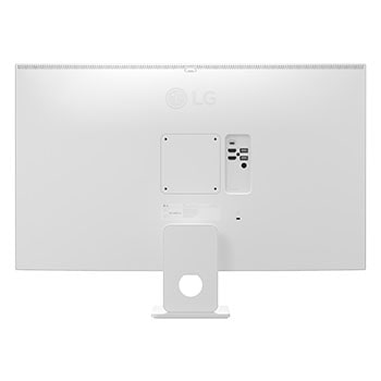 Rear view of LG Smart Monitor displaying stand structure and connectivity layout.