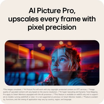 AI Picture Pro on LG Smart Monitor automatically balancing brightness and contrast for stable viewing.