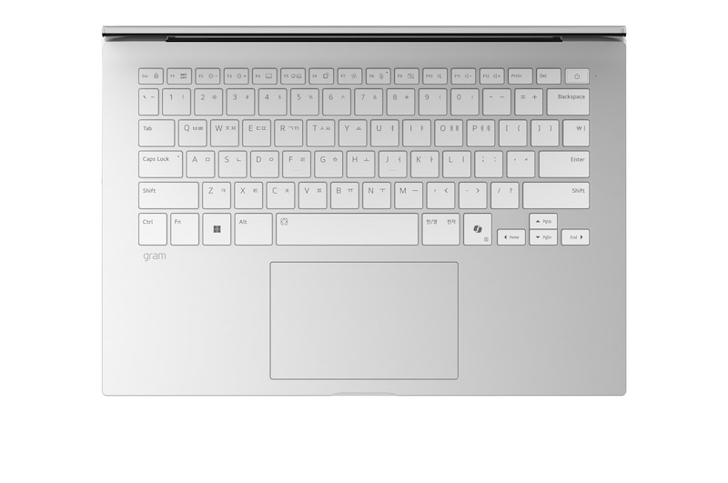 Top-down view of keyboard